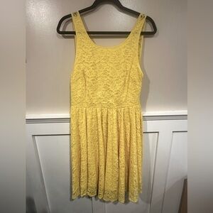 Elegant Yellow Lace Dress
